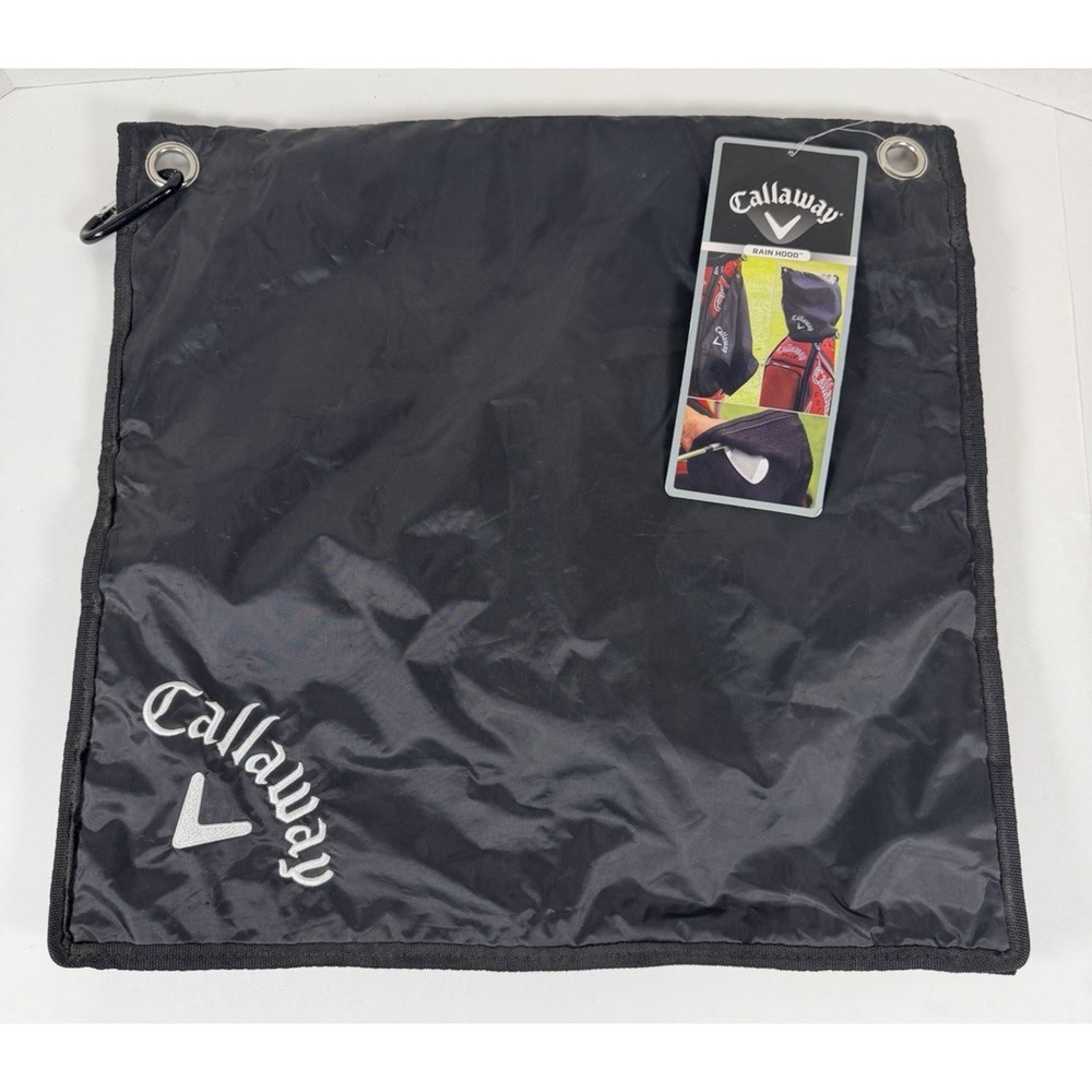 Callaway 2-In-1 Golf Towel & Golf Bag Rain Cover 18.00" x 18.00" Black Hood